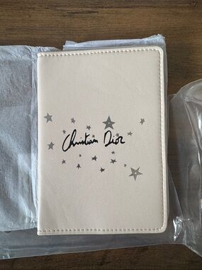 Christian Dior White Star Passport Wallet